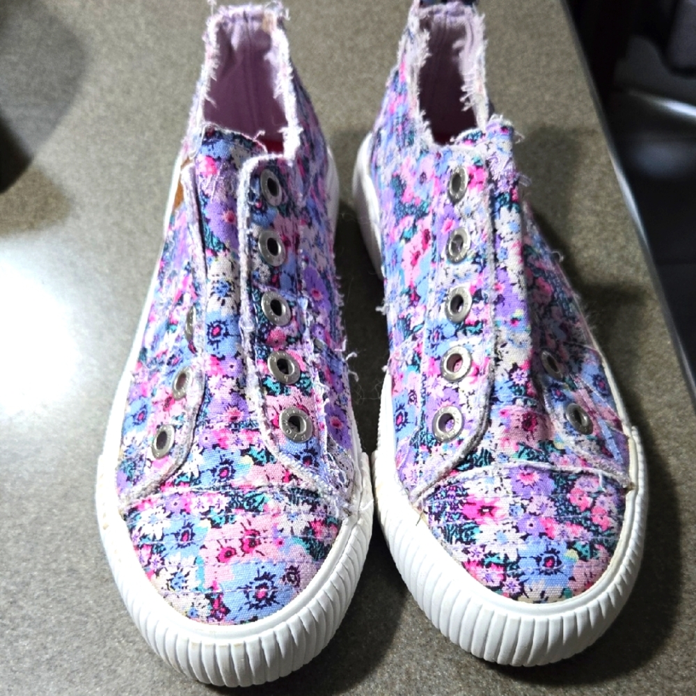 Blowfish MALIBU Floral Canvas Sneakers with Frayed Edges